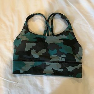 Lululemon camo energy longline bra